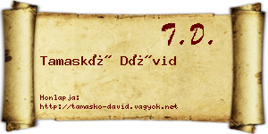 Tamaskó Dávid névjegykártya