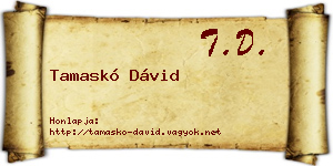 Tamaskó Dávid névjegykártya