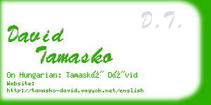 david tamasko business card